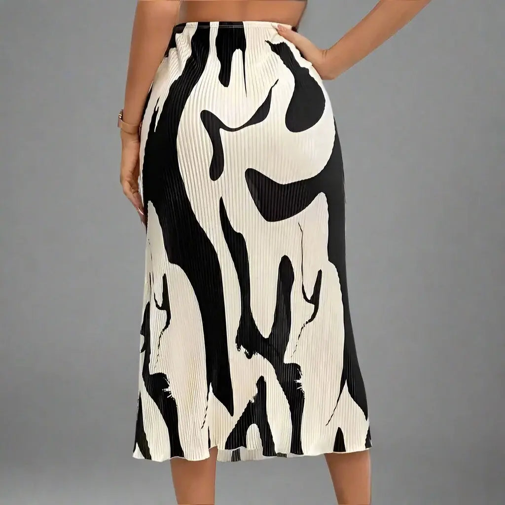 Abstract Flow Midi Skirt