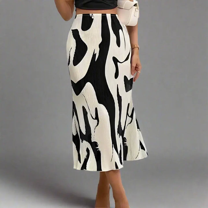 Abstract Flow Midi Skirt