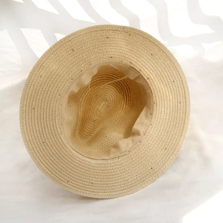 Pearlescence Wide-Brim Straw Sun Hat