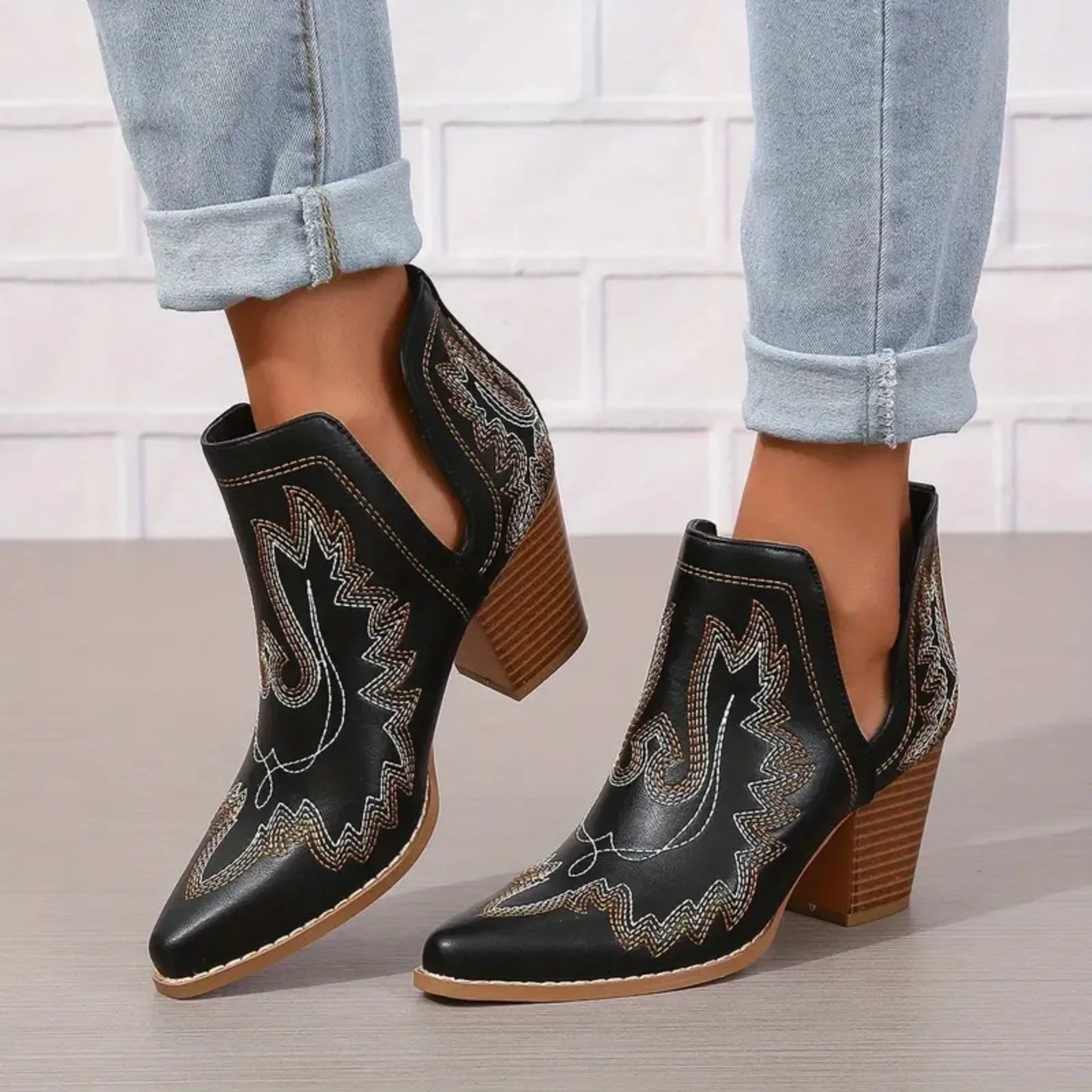 Vera Western Ankle Boots